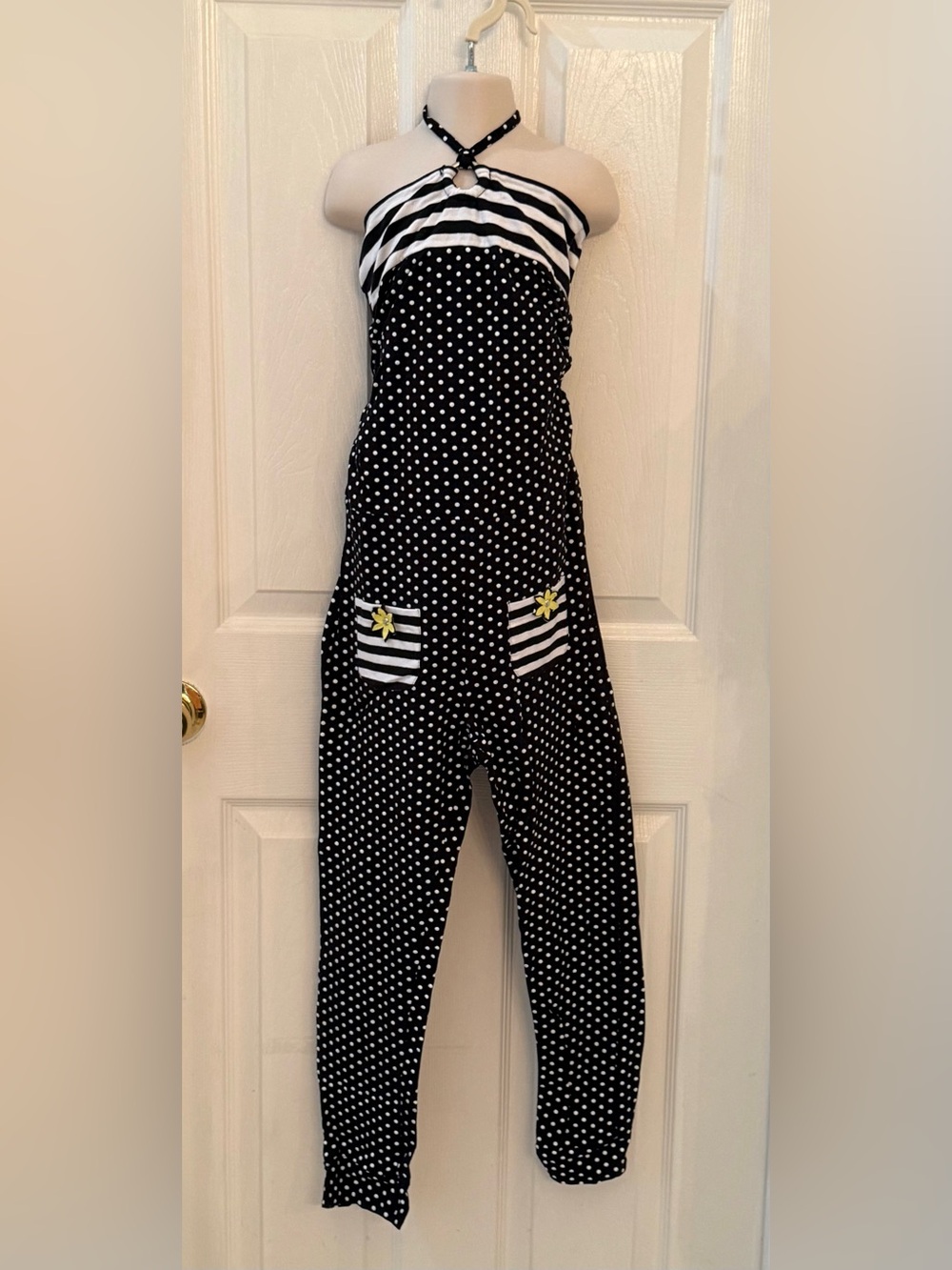Blu by Blu Sz 14 Black White Polka Dot Jumper NWOT